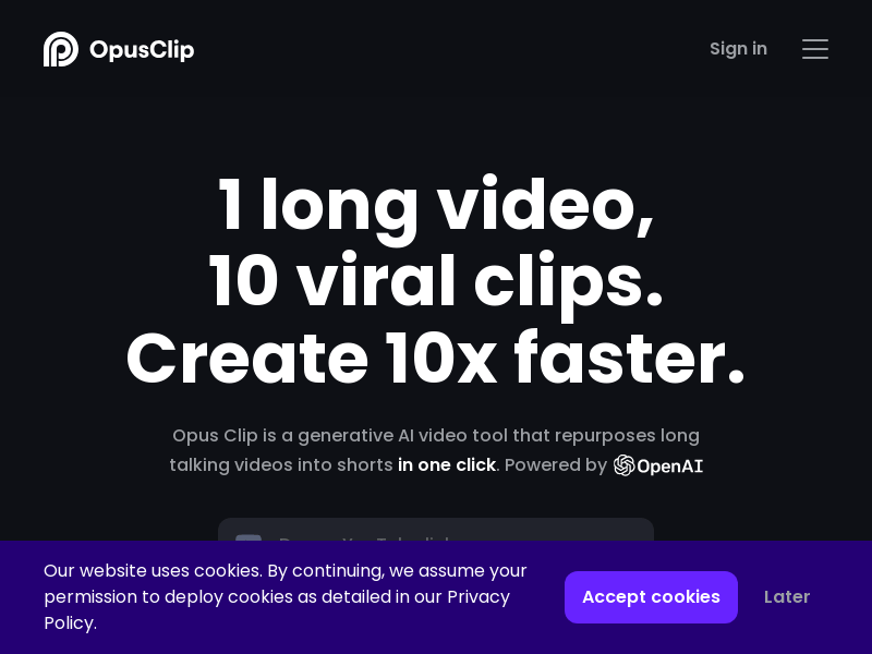 Opus Clip AI (AI video editing tool) illustration 