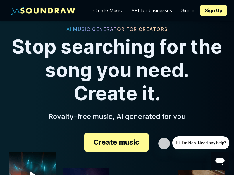 Soundraw （AI music creation tools） illustration 