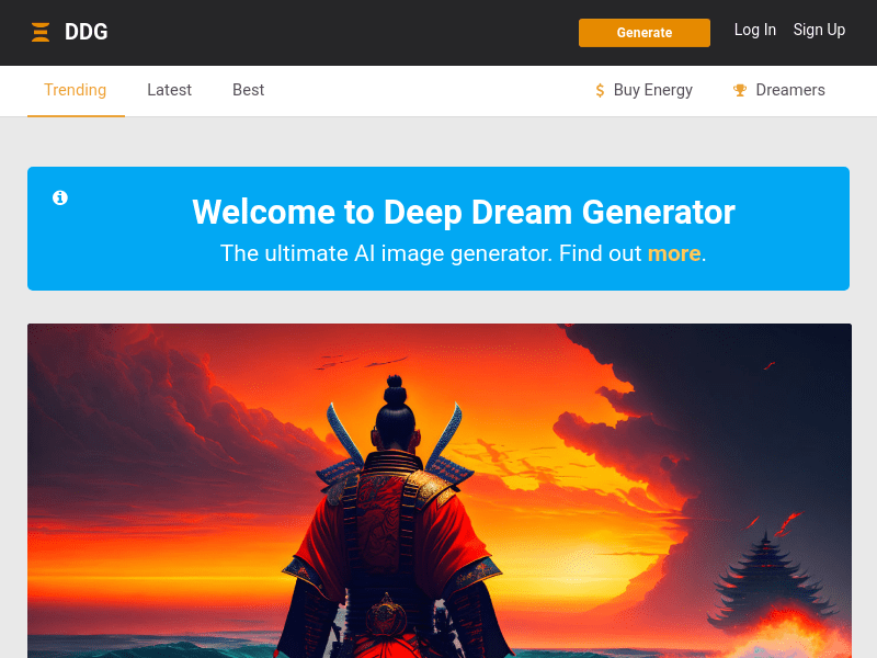 Deep Dream Generator (AI image generation tool) illustration 