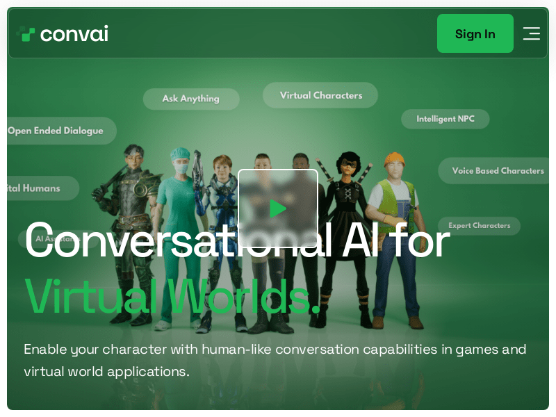 Convai (Conversational AI services in virtual worlds) illustration 
