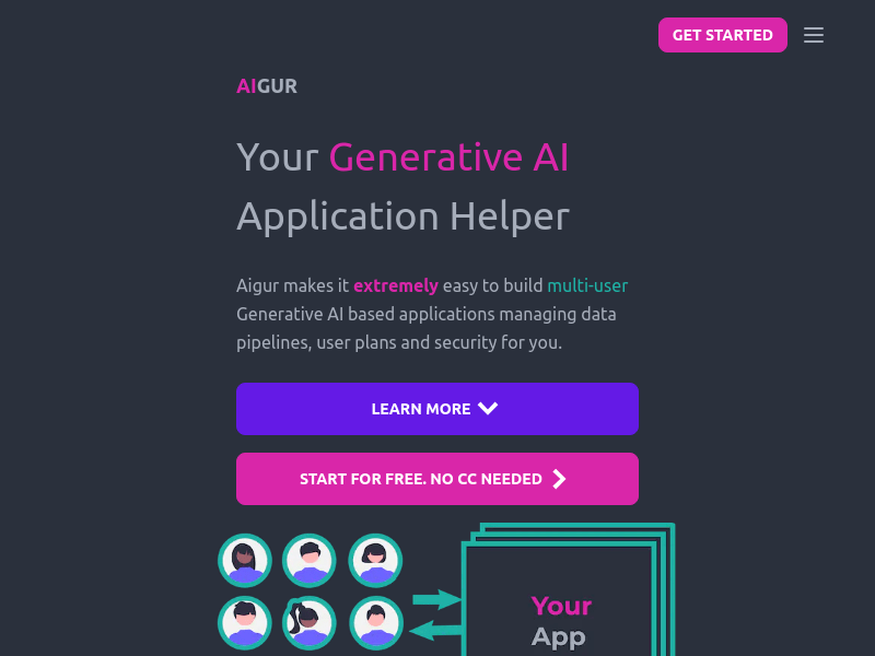 Aigur.dev (Build multi-user generated AI applications) illustration 