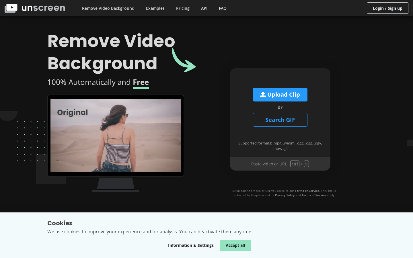 Unscreen (Automatically remove video background) illustration 