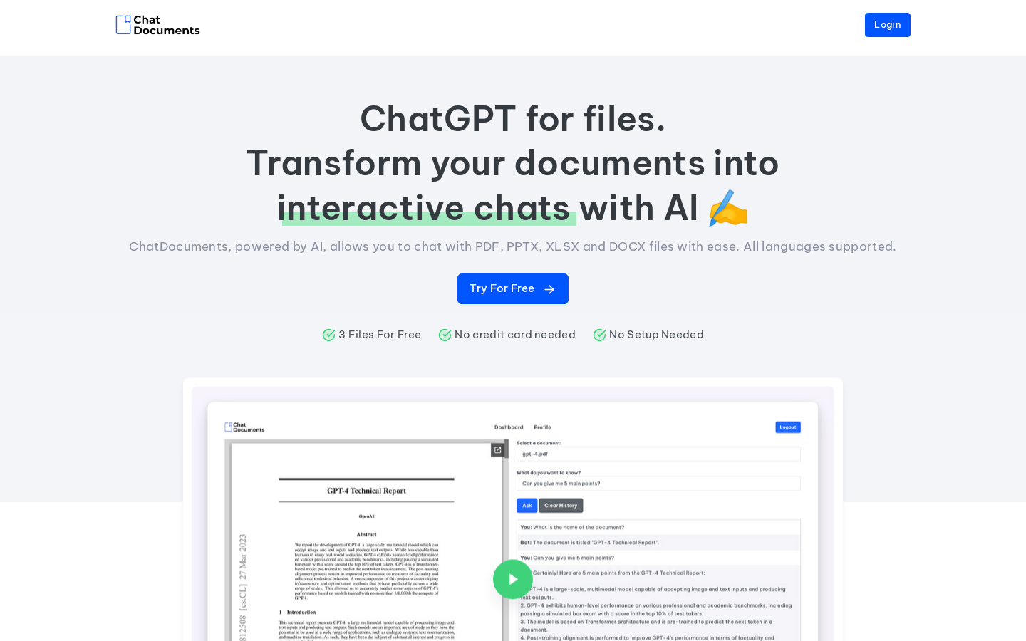 Chat Documents (AI chat read the document) illustration 