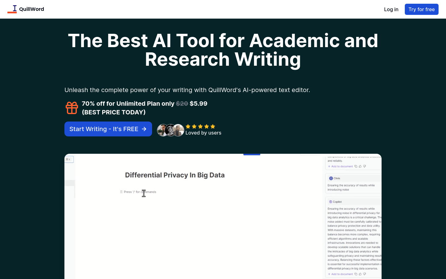 QuillWord (AI Academic and research writing tools) illustration 